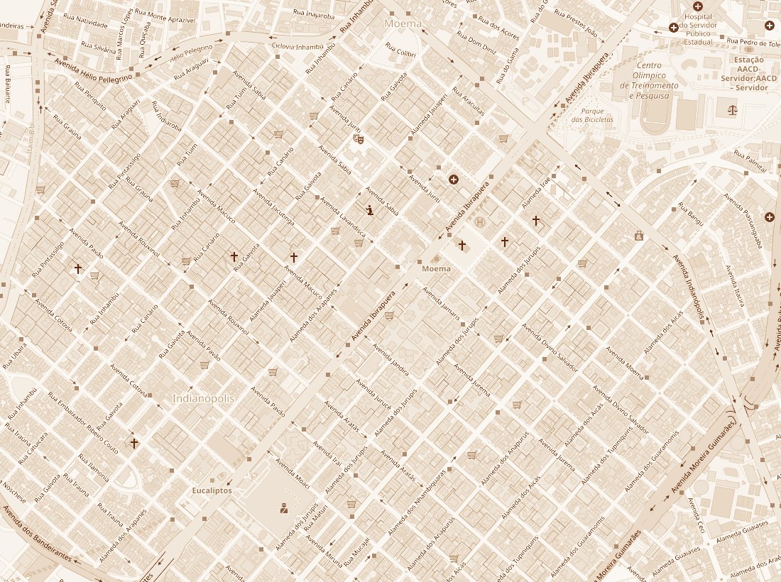 Mapa de Moema com a localização da Clínica Esporte e Nutro na Av. Lavandisca